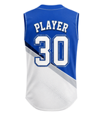Custom Blue White Baseball Vest | Wholesale Button Front Team Jersey for Bulk Orders