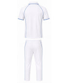 Custom Cricket White Uniform Set – Shirt & Trouser with Blue Accents