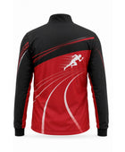 Custom Track & Field Coach Jacket | Wholesale Athletics Staff Jacket | Red Black | Apparels Bridge