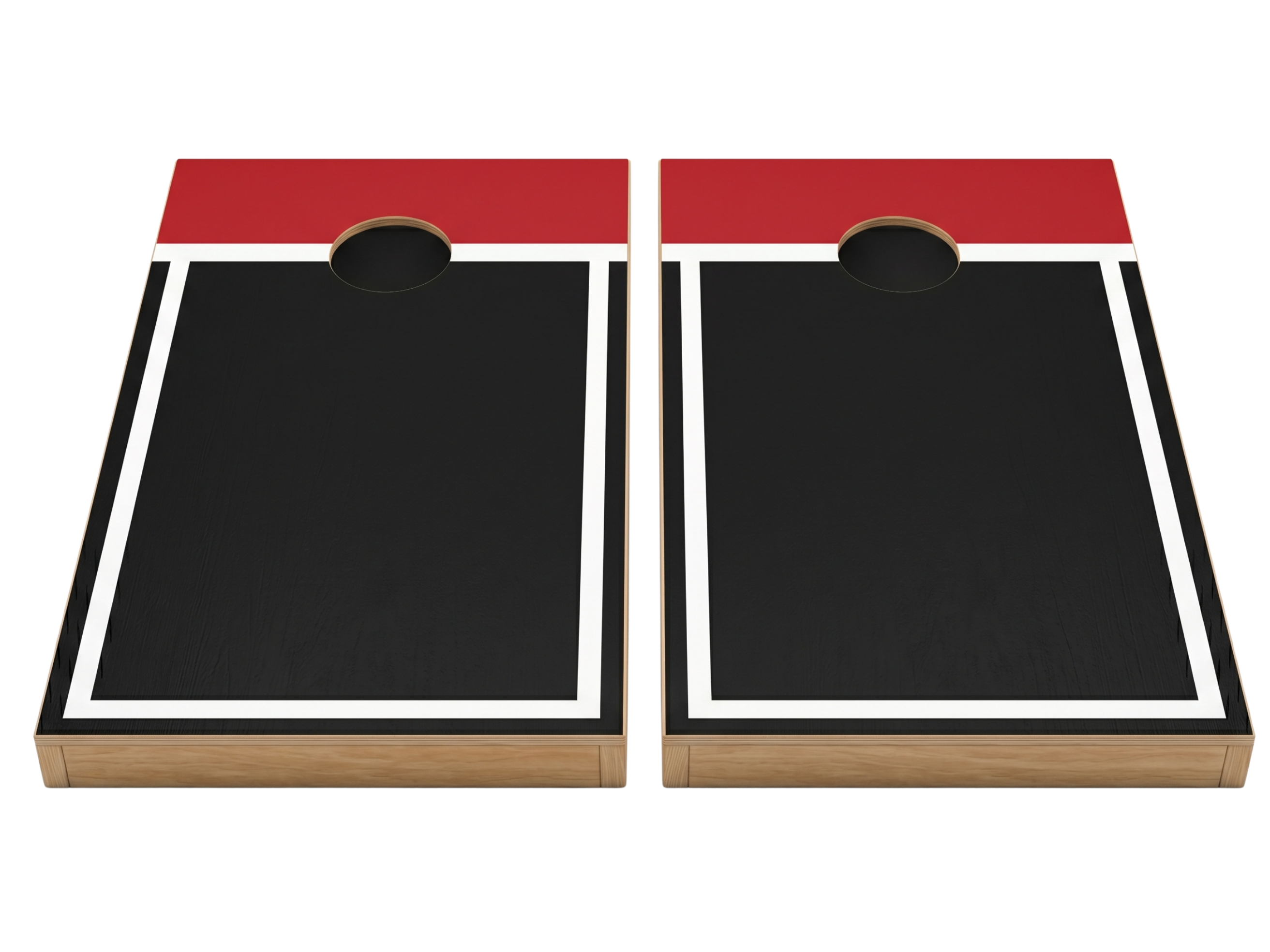 Custom Cornhole Board Set – Black Red White Outdoor Game Boards for Wholesale Buyers