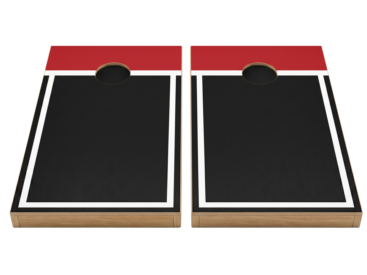 Custom Cornhole Board Set – Black Red White Outdoor Game Boards for Wholesale Buyers