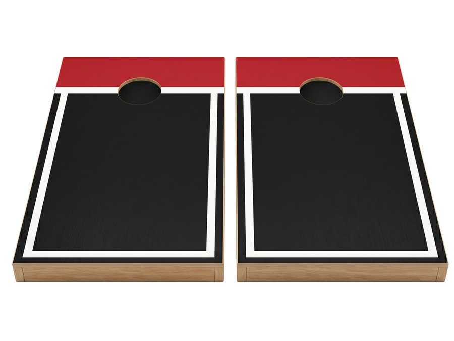Custom Cornhole Board Set – Black Red White Outdoor Game Boards for Wholesale Buyers design preview