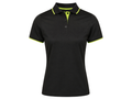 Ladies Contrast Pique Polo Shirt Black and Lime Green | B2B Low MOQ Hospitality Workwear Manufacturer