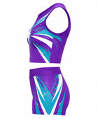Custom Purple Cheer Practice Wear Set – Crop Top & Shorts for Wholesale Teams