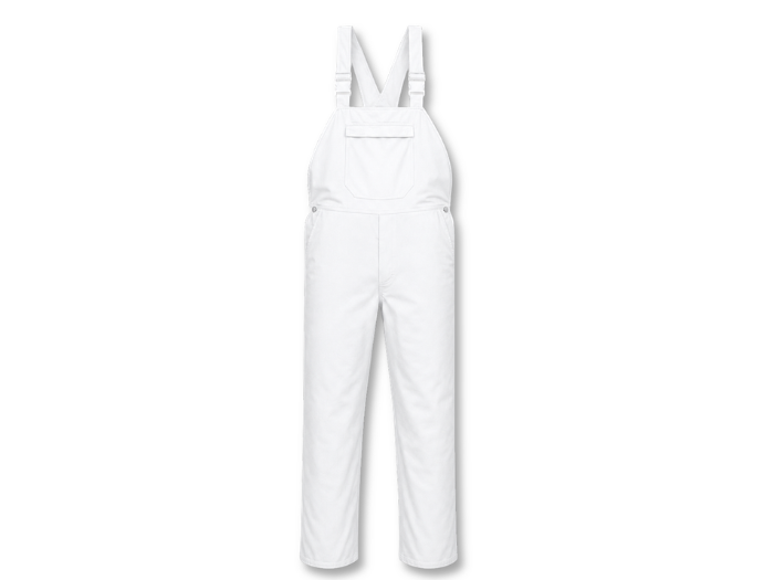 Bib & Brace Overall B2B Low MOQ Window Cleaner Uniform White Workwear front design preview