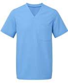 Short Sleeve V-Neck Hospitality Tunic Light Blue | B2B Low MOQ Hospitality Workwear Manufacturer