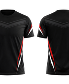 Custom Cornhole League T-Shirt – Black Red Team Shirt for Wholesale Tournament Buyers