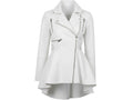 Women’s White Lambskin Leather Peplum Jacket Wholesale Custom Private Label Outerwear Manufacturer