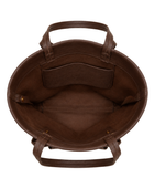B2B Leather Shoulder Tote Bag Dark Brown Low MOQ Manufacturer