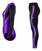 Custom Gymnastics Biketard | Wholesale Gym Team Biketard | Black Purple Gold | Apparels Bridge