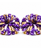 Custom Purple Gold Cheer Poms – Wholesale Cheerleading Pom Poms for Teams