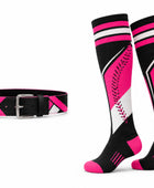 Custom Pink Softball Belt and Socks Set – Wholesale Team Uniform Accessories