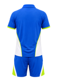 Wholesale Men’s & Youth Athletic Uniform Set – Short-Sleeve Polo & Matching Shorts, Blue White Team Gear