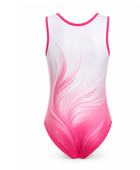 Custom Sublimation Gymnastics Leotard | Wholesale Gym Team Leotard | White Pink Hot Pink | Apparels Bridge