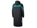 Custom Black Teal Football Jacket – Hooded Team Bench Coat for Wholesale Clubs