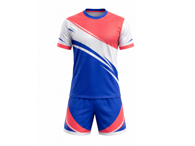 Pink & blue Custom Volleyball Uniform – Wholesale Bulk Team Kit, Low MOQ, B2B Performance Apparel front design preview