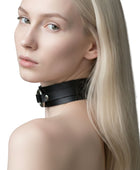 Women’s Black Leather O-Ring Choker Wholesale | Custom Wide Gothic Collar Manufacturer