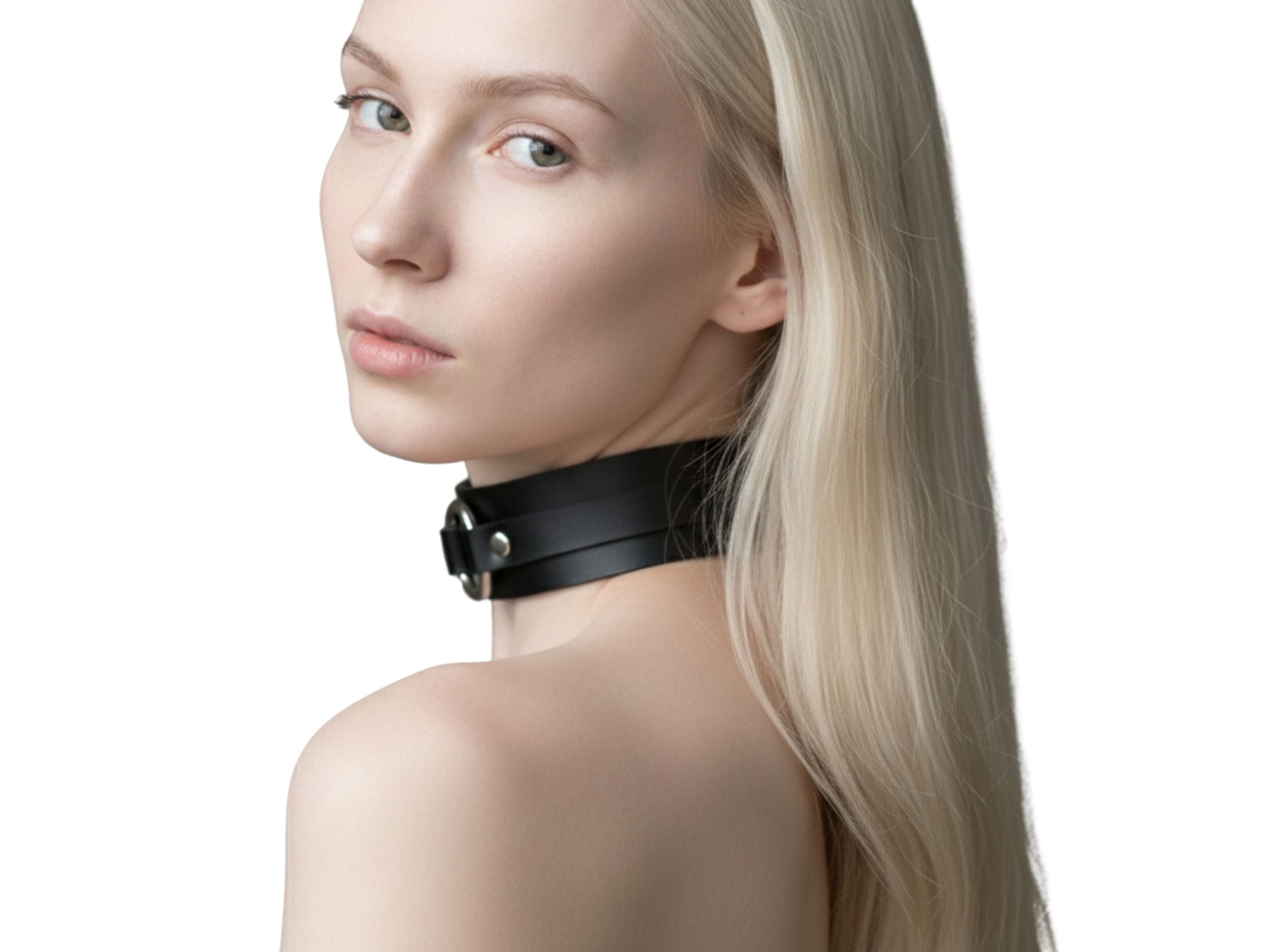 Women’s Black Leather O-Ring Choker Wholesale | Custom Wide Gothic Collar Manufacturer