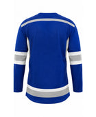 Custom Practice Ice Hockey Jersey – Royal Blue White Sublimated Team Jersey for Wholesale Orders