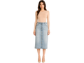 Custom Women’s Button-Front Denim Midi Skirt for Private Labels