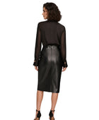 Women’s Genuine Lambskin Leather Midi Pencil Skirt Wholesale | Custom Private Label Skirt Manufacturer