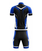 Custom Cycling Uniform – Black & Blue Team Set, Wholesale, Low MOQ, Bulk Sportswear