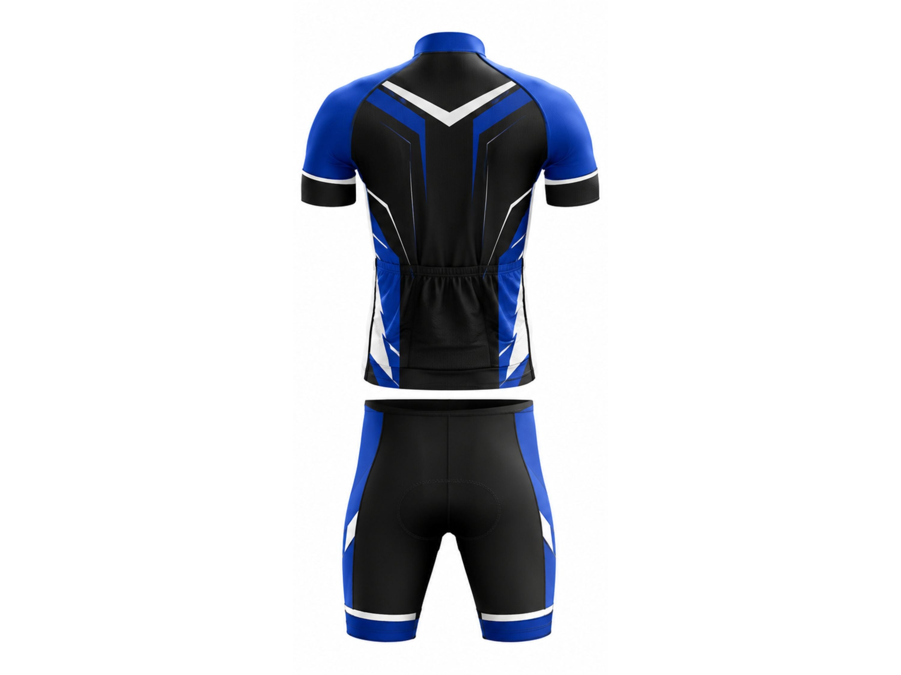 Custom Cycling Uniform – Black & Blue Team Set, Wholesale, Low MOQ, Bulk Sportswear