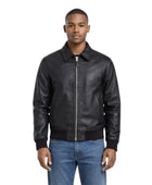 Men’s Black Lambskin Leather Bomber Jacket Wholesale Custom Private Label Outerwear Manufacturer