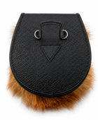 Red Fox Fur Semi Dress Sporran Brown with Thistle Motif | B2B Low MOQ