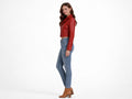 Women’s Red Cropped Lambskin Leather Blazer Jacket Wholesale Custom Private Label Manufacturer