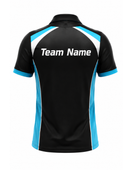 Custom Bowling Jersey  Black & Teal Team Shirt, Wholesale, Low MOQ, Bulk Sportswear