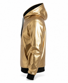 Men’s Metallic Gold Lambskin Leather Hoodie Wholesale | Custom Private Label Pullover Manufacturer