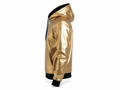 Men’s Metallic Gold Lambskin Leather Hoodie Wholesale | Custom Private Label Pullover Manufacturer