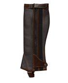 Custom Dark Brown Leather Riding Chap Hunting B2B