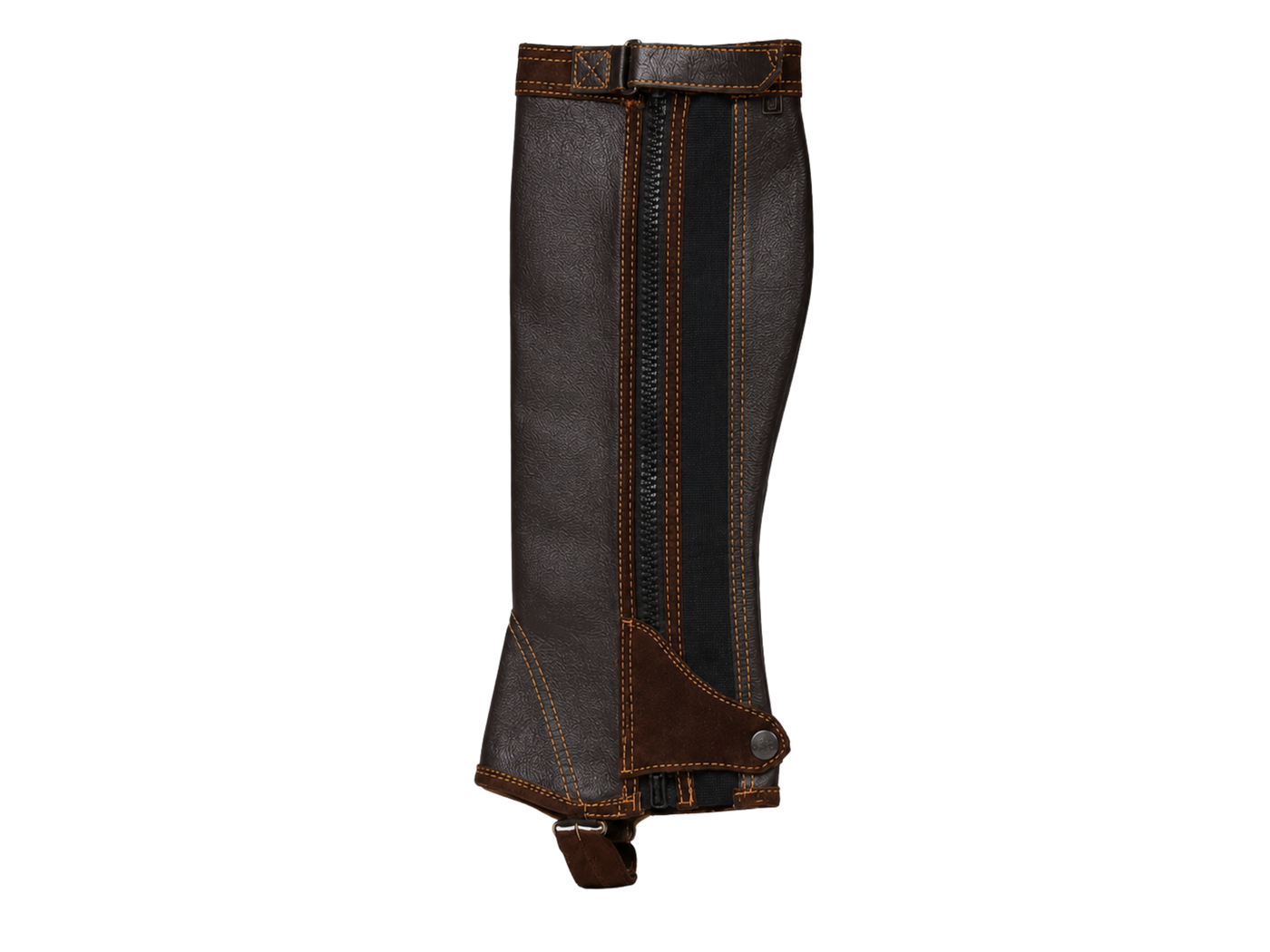 Custom Dark Brown Leather Riding Chap Hunting B2B
