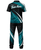 Custom Bowling Uniform – Teal & Black Team Set, Wholesale, Low MOQ, Bulk Sportswear