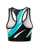 Custom Training and Lifestyle Sports Bra | Wholesale Gym Activewear Sports Bra | Black Teal White | Apparels Bridge