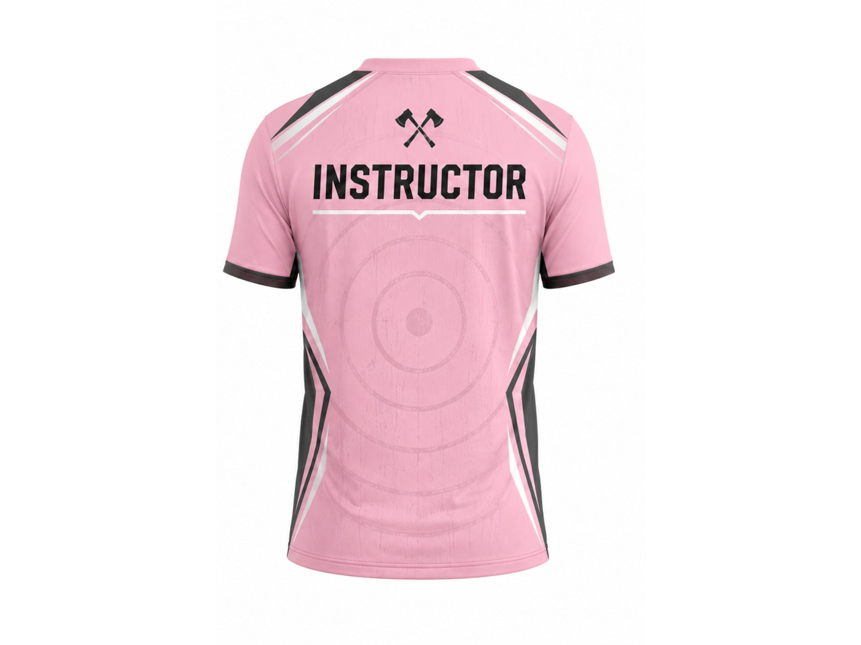 Custom Axe Throwing Instructor Shirt – Pink Black Venue Staff Uniform