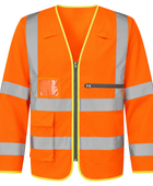 Sleeved Waistcoat B2B Low MOQ Construction Uniform Orange Workwear