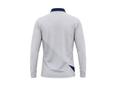 Custom Training and Lifestyle Long Sleeve Polo Shirt | Wholesale Gym Team Polo | Light Grey Navy | Apparels Bridge
