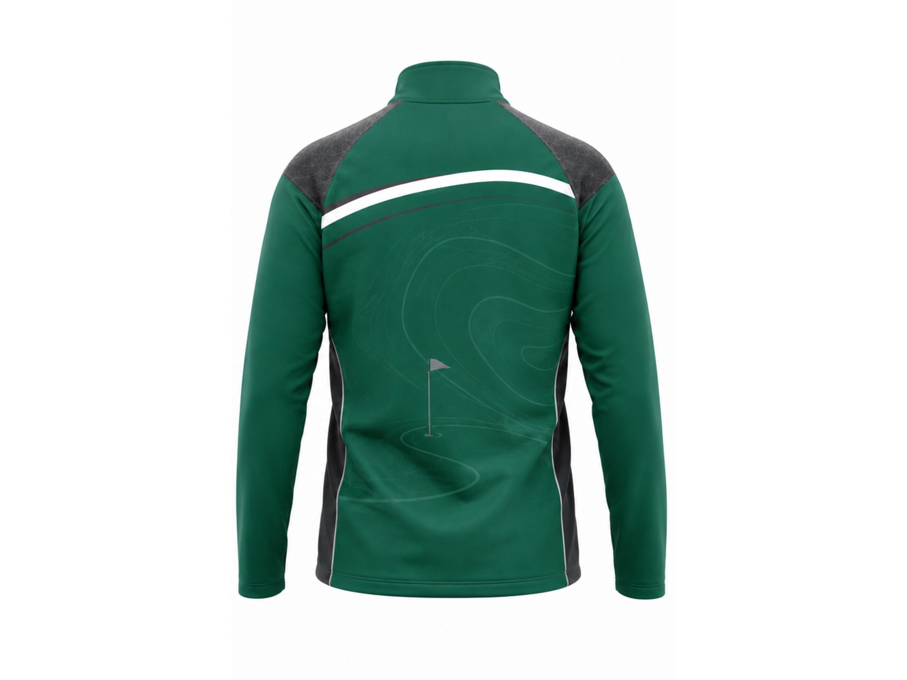 Custom Golf Quarter-Zip Pullover | Wholesale Golf Club Midlayer Top | Forest Green Black White | Apparels Bridge