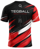 Custom Teqball Jersey – Black Red Team Shirt for Wholesale Sportswear Buyers