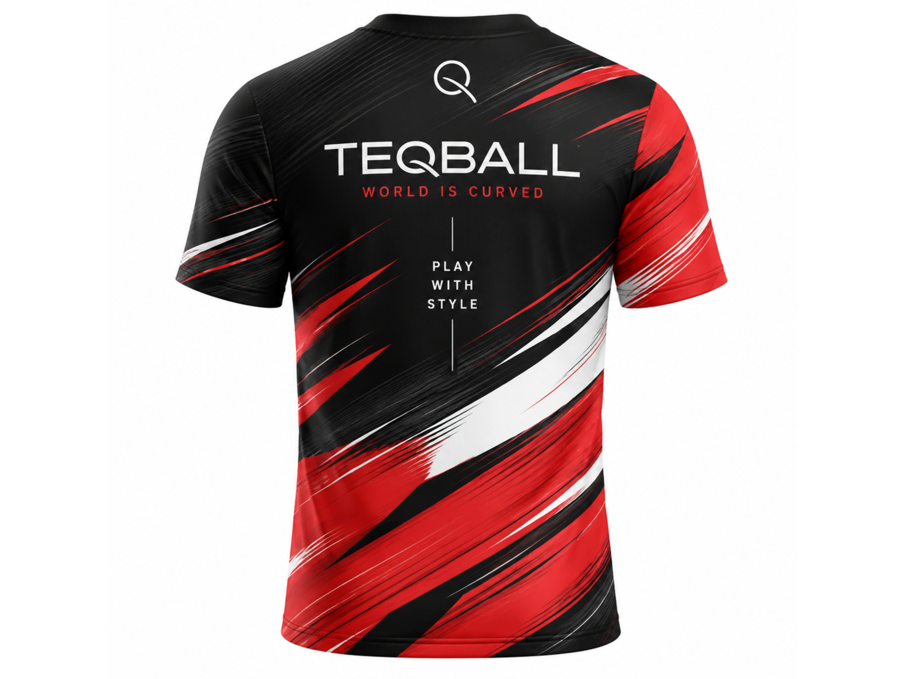 Custom Teqball Jersey – Black Red Team Shirt for Wholesale Sportswear Buyers