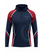 Custom Navy Red Sublimated Axe Throwing Hoodie – Wholesale Team Apparel