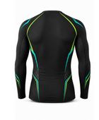 Custom Long Sleeve Compression Shirt | Wholesale Training and Lifestyle Base Layer | Black Green Yellow | Apparels Bridge