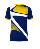 Navy & Yellow Geometric Teqball Jersey – Bulk Team Jersey, Low MOQ, Wholesale Performance Sportswear