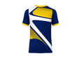 Navy & Yellow Geometric Teqball Jersey – Bulk Team Jersey, Low MOQ, Wholesale Performance Sportswear