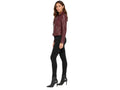 Women’s Deep Burgundy Lambskin Leather Biker Jacket Wholesale Custom Private Label Manufacturer