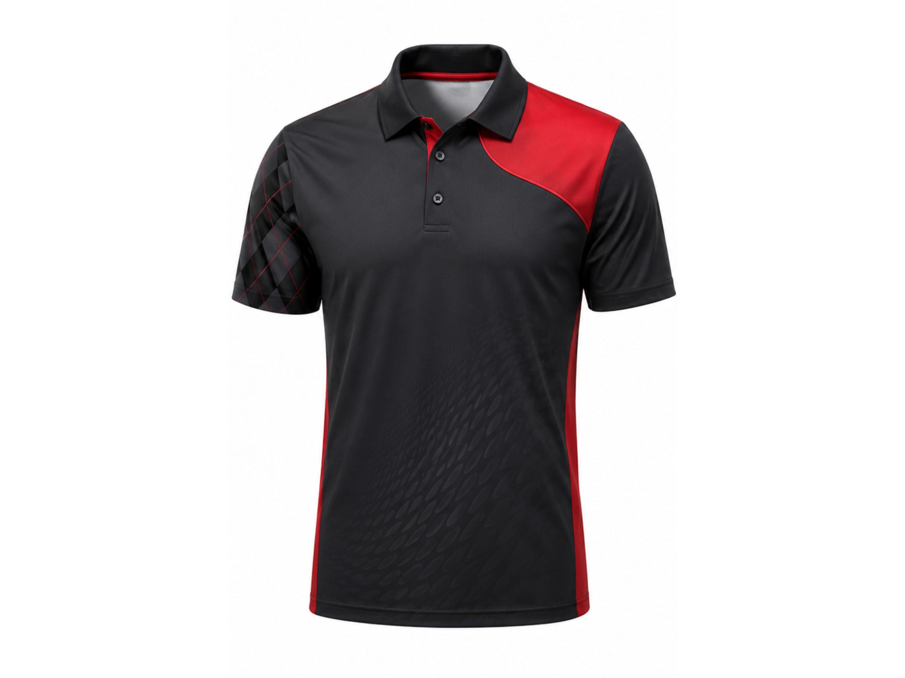 Custom Corporate Golf Polo Shirt | Wholesale Company Golf Uniform | Black Red | Apparels Bridge