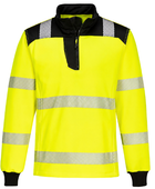 Railway Reflective Quarter-Zip Sweatshirt Fluorescent Yellow and Black | B2B Low MOQ Railway Workwear Manufacturer